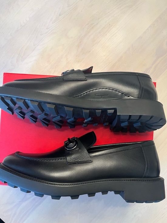 NEW Salvatore Ferragamo Black Leather Galles Shoes Men’s size 10.5 3E (Europe) main image 15
